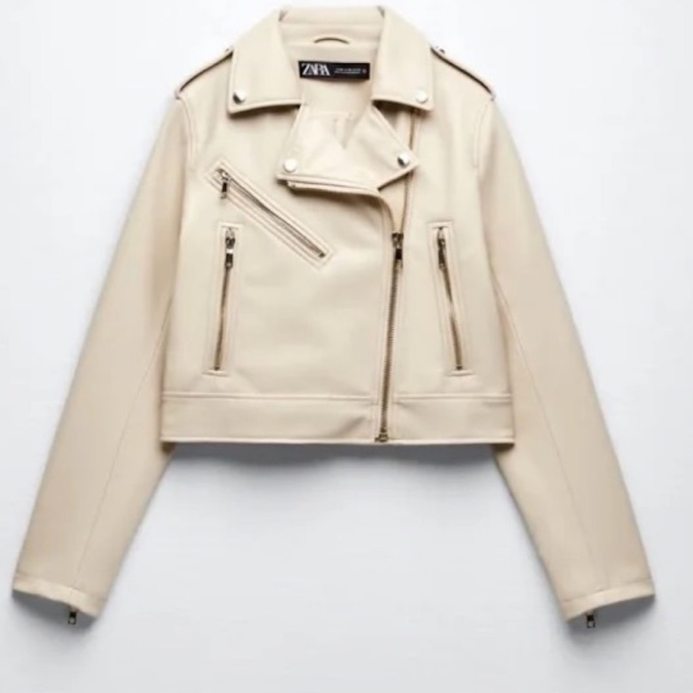 ZARA Faux Leather Cropped Jacket